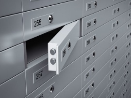 gray safe deposit boxes